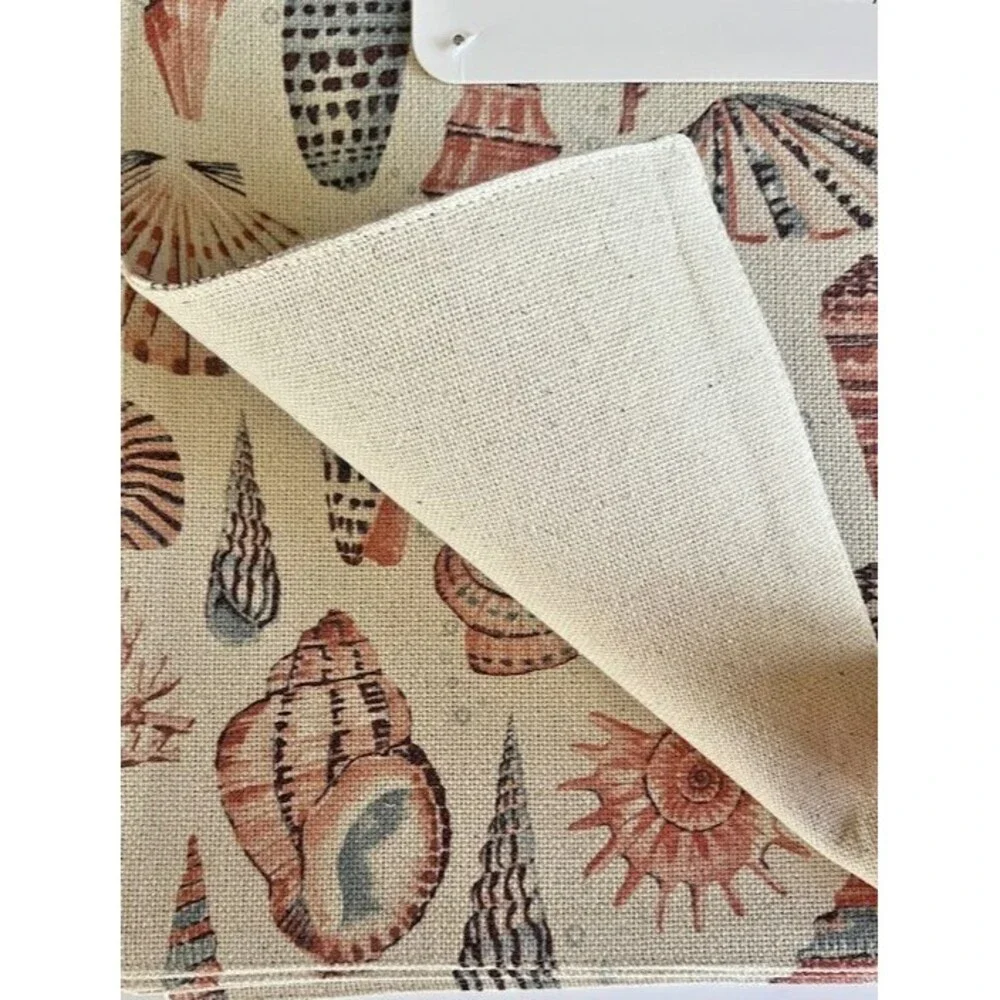 Sigrid Olsen Placemats Sepia Shells Summer Beach Machine Wash 13x19 Set of 4